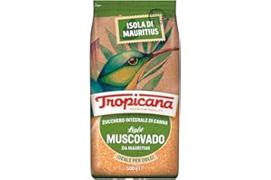 Tropicana, Zucchero di Canna Integrale Light, Ideale come Dolcificante per Bevande o per Dolci, Sapore Dolce e Speziato con Aroma Intenso, Per una Dieta Sana e Bilanciata, 500 gr