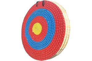 YAJEXUN Archery Targets - Solid Archery Target Traditional Bow Arr-ow Target, Hand-made Straw Round Archery Target Stand, Shooting Bow Coloured Rope Target Face For Kids Youth Adult Archery Hunting Practice