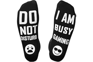 Himozoo Do Not Disturb I'm Gaming Socks, Novelty Funny Gifts for Sons Teen Boys Husbands Dad Boyfriend Mens Women Gamer
