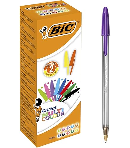 PENNE A SFERA CRISTAL MULTI COLOUR PACCO DA 20 PEZZI IN 10 COLORI ASSORTITI BIC - Cartolibreria Orsino