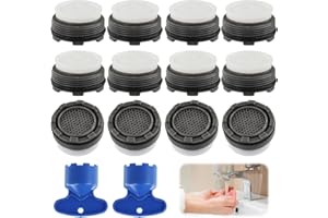 OLDPAPA 12 perlatorów do kranów, regulator strumienia wody, kran, regulator strumienia M23,5, perlatory nadają się do filtrowania i odwodniania wody w kuchni, w zestawie 2 klucze płaskie