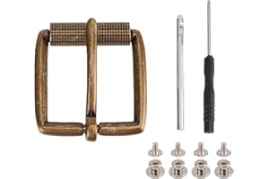 NICENEEDED Belt Buckle Replacement Tools Set, Vintage Leather Belt Buckles with Hole Opening Tool, Retro Removable Single Prong Belt Replace Buckles Accessories