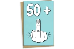 MUG MONSTER Kartka urodzinowa, 50 + 1, zabawna kartka urodzinowa dla kobiet lub mężczyzn w wieku 51 lat