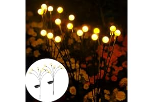 Dufuso Lot de 2 Lampes solaire exterieure jardin, Lucioles solaire , lumiere solaire exterieur, decorative-6 perles de lampe LED
