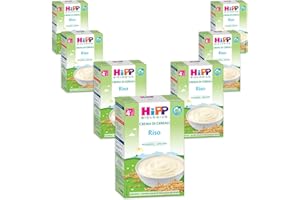 HiPP - Crema di Cereali Istantanea per Neonati, con Riso 100% Biologico, Crema di Riso Senza Glutine, 7 Confezioni da 200 gr, Pappa Pronta Neonato
