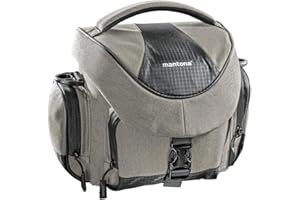 Mantona Premium Kameratasche, gepolstert, DSLR Kamera und Zubehör, Systemkamera, DSLM Kamera, Zusatzobjektiv, mit Zusatztaschen, wasserabweisend, antracite