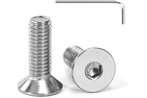 Tunejoy Tornillo Avellanado M8 x 25 mm Tornillos de Cabeza Avellanada Hexagonal de Acero Inoxidable A2 V2A Norma DIN 7991 con llave Allen Rosca Completa 20 Piezas