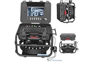 SANYIPACE Videocamera Ispezione Tubi 40M, Endoscopio Professionale per Fognature Dotata di Cavo Rigido, Tastiera e Funzione Contametri, Telecamera per Tubi Sonda HD con Autolivellamento e Trasmettitore 512hz