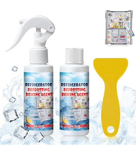 Abtauspray für Gefrierschrank, 120ml Enteiserspray mit Schaber | Kühlschrank Enteisungsspray