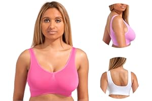Marielle Women Sports Bra, 3 Pack Seamless Sports Bras for Women, Wire Free Sports Bras Women, Bralettes for Women Comfort and Sleep Bras for Girls