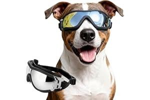 NAMSAN Okulary przeciwsłoneczne dla psów, regulowane, wodoodporne, wiatroszczelne, dla psów, okulary motocyklowe, czarne