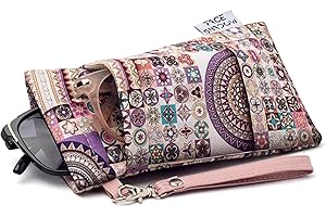 Face Shadow Étui à Lunettes Souple de Soleil pour 2 Lunettes avec Chiffon de Nettoyage, Ultra Léger et Portable pour Femme Homme