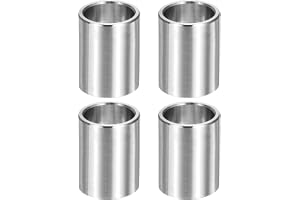 QUARKZMAN 4 st metallbrickor, 20 mm ID x 25 mm OD x 35 mm längd ogängade metallbrickor släta ytor, distanser i rostfritt stål