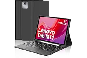 FOGARI Teclado con Touchpad para Lenovo Tab M11 2024 11", Funda con Español Ñ Teclado para Lenovo Tab M11 11 Pulgadas Bluetooth con Trackpad, Negro