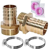 2 Boquillas De Manguera De Latón IG De 1 Pulgada, 1 Pulgada IG X 25 Mm