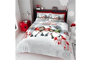 GC GAVENO CAVAILIA Christmas Duvet Cover - Polyester Gonk Bedding (230x220 cm) - Breathable Soft Quilt Cover Bed Set with Pillowcases - Winter King Size Bedding Bed Cover - Xmas Gift