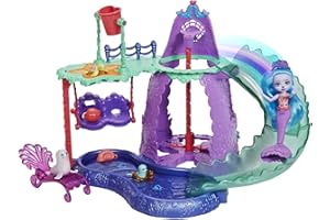 Enchantimals Royal Ocean Kingdom Parque acuático de Shayda Sea Lion Muñeca con Set de Juego de Agua, Mascotas y Accesorios (Mattel HCG03)