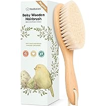 👶 Cepillo De Pelo Para Bebé (9-17 Meses) Casalfe - Cerdas Suaves Y Flexibles Para Limpiar La Costra Láctea Sin Dolor, Sin BPA, Con Dibujo De Jirafas (Eco-friendly, Made In Spain)