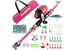 PLUSINNO Angel Set für Kinder,Angelset Kinder,Angelrute Set Kinder mit Angelrolle und Köder Set