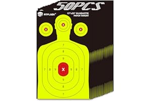 ATFLBOX 50 pièces de cibles en Papier pour Le Champ de tir, 43 x 63,5 CM pour Armes de Poing, Pistolets, carabines, carabines à air comprimé, Pistolets à Plomb, Pistolets à Billes