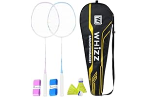 BAIHUALIN WHiZZ Carbon Graphite Badminton Racket, Lightweight Badminton Racquet for Training, Excercise, School Sports, Incl. Shuttlecock, Grip Tape & Carrying Bag