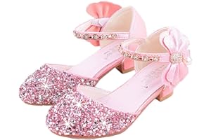 Emin Girls Princess Shoes Kids Glitter Shoes High Heel Sandals Wedding Shoes Ballet Shoes Birthday Party Halloween Christmas Carnival Costume Accessories