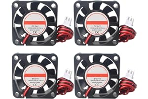 Jopto 4 pièces ventilateurs pour imprimante 3D sans balais 4010 DC 24V 40 x 40 x 10 mm refroidissement silencieux ventilateur avec câble de 30cm pour la dissipation thermique