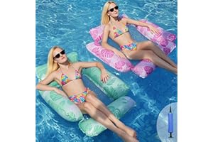 TELAOBAN 4 in 1 Pool Hängematte, 2pcs Pool Float Wasser Hängematte, Schwimmen Hängematte, Aufblasbare Wasserhängematte, Schwimmbett Pool, für Pool-Party-Sommer-Wasser-Spaß
