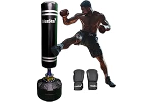 GizaStar Freestanding Punching Bag – 70" Heavy-Duty Boxing Bag with Stand – Tear-Resistant, Fast Rebound Kickboxing Bag with Stable Suction Cup Base