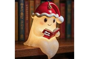HAILMKONT Niedliche Geister-Leselampe, Christmas Ghost Reading Book Lamp, Halloween 3D-LED-Geister Statue Nachtlicht, Deko Led Geist Lampe, Weihnachten Niedliche Ghost für Leser und Buchliebhaber (1PC 14CM)