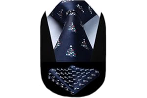 HISDERN Corbatas de Navidad para Hombre Patrón Festivo Xmas Fiesta Conjunto Corbata y Pañuelo de Año nuevo