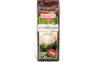HEART'S HEARTS Typ Cappuccino Irish Cream, 1kg Instant Kaffeepulver 1kg, Alkoholfreies Aromatisiertes Getränkepulver, 80 Tassen