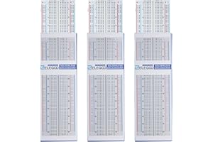 ELEGOO 3pcs Breadboard Carte d'Expérimentation 830 Points Tie-Point sans Soudure - Platine d'Essai Carte Circuit Imprimé PCB pour Arduino UNO R3 Mega