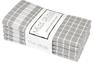 MISS SAVON Strofinacci Cucina Grigio Set di 5 Canovacci Cucina Cotone 100% Stracci Cucina Set Strofinacci Cucina Grigio di Alta qualità (Grigio, Set da 5)
