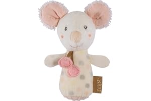 Fehn Mini grzechotka myszy, zabawka do chwytania hałasu, zabawka dla umiejętności motorycznych, jako wierny towarzysz dla niemowląt i dzieci od 0+ miesięcy