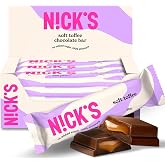 NICKS Soft Toffee Keto Chocolate Candy Bars 110 Calories, 3.5 Net Carbs No Added Sugar Low Carb Sweets Gluten Free Chocolates