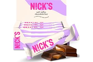 N!CK'S Soft Toffee choklad bar med karamell utan tillsatt socker,110 kalorier, 3.5 net carbs, Glutenfri, Low carb godis (15x2