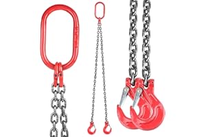 DBREAKS Chaîne de Levage, 2 Pieds Élingue de Chariot Élévateur, 2m Élingue en Acier Allié, Chaîne de 8mm Capacité Charge, 2T