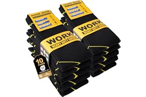 Niorasen Arbetssockor För Herrar, 6/10 Par Vadderade Sockor | Snabbtorkande, fuktavvisande, förstärkt häl och tå, vadderad fr
