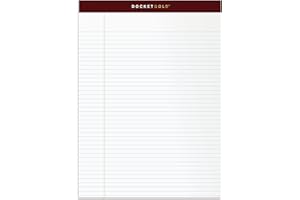 Tops Docket Gold Writing Tablet, 8-1/2 x 11-3/4 Inches, Perforated, White, Narrow Rule, 50 Sheets per Pad, 6 Pads per Pack (63942)