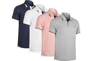 Albert Morris Polo Shirts pour Homme - Manches Courtes, Respirant, Séchage Rapide, Protection UV, Coupe Classique, Été Golf, Style Sportif Business Décontracté