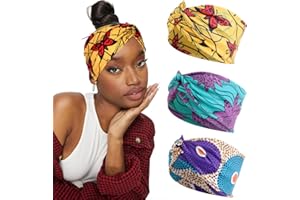 Fashband Boho Headbands Flower Elastic Hair Band Yoga Turban Hair Accessories for Women and Girls (Pack of 3)