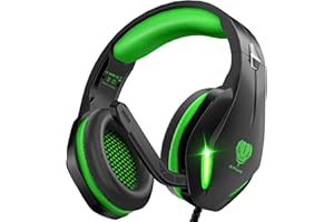 Stynice Gaming Headset with Microphone for Xbox PS5 PS4 PC - 3.5mm Jack Wired Headphones with Noise Cancelling Mic & LED - 50mm Audio Drivers & Soft Earpads