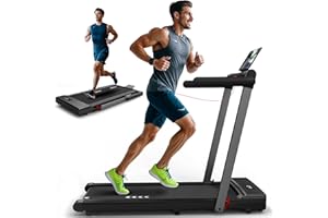 ORISYN Laufband für Zuhause Klappbar 1-12KM/H, 3 in 1 Walking Pad mit Dual LED Anzeige, 12 Programmen und Fernbedienung, APP Kompatibel