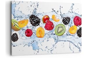 ARTTOR Cuadros Decoracion Salon Agua frutas alimentos frescos Lienzos decorativos 120x80cm Cuadro Sobre Lienzo Moderno Dormitorio Cocina Cuadros Pared Imágenes Wall Art Prints Decor Grande XXL AA120x80-2675