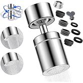 Kitchen Faucet Aerator 360&deg; Swivel with Dual Function - Universal Flow Regulator with Extension for Kitchen and Bathroom, Eco