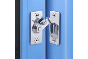 WANLIAN Door Hasp Latch 90 Degree, Stainless Steel Safety Angle Locking Latch for Push/Sliding/Barn Door, Satin Nickel