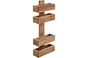 FineBuy Zeitungsständer Massivholz 2 Ablagefächer Zeitschriftenständer Prospekthalter Landhausstil Material wählbar