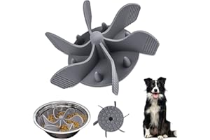 AUVSTAR Slow Feeder Hundenapf Einfügung,Anti Schling Napf Hundenapf Anti-Choke Große Hundenäpfe Kieselgel Slow Feeder Bowl für Hunde Fressnäpfe für Hunde Zubehör,Entlastet die Verdauung,Überessen (grau)