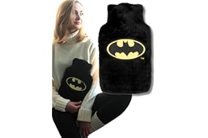 Soxo Batman Hot Water Bottle, 1.8L, Relief, Rubber, Polyester, Medium, Classic, Pain Relief, Durable, Waterproof